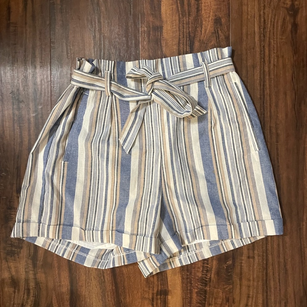 Striped summer shorts, dressy and comfy